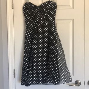 Strapless polka dot dress